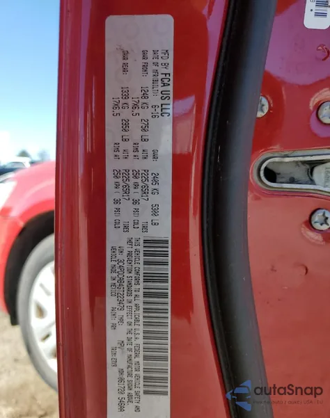 2016 Dodge Journey Se z USA, uszkodzony, nr VIN 3C4PDCAB4GT223479